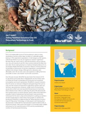 Taking Nutrition-Sensitive Carp-SIS Polyculture Technology to Scale