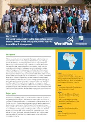 Increased Sustainability in the Aquaculture Sector in sub-Saharan Africa, through Improved Aquatic Animal Health Management