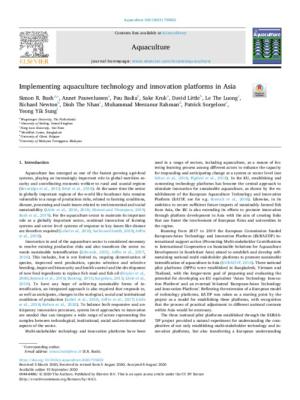 Implementing aquaculture technology and innovation platforms in Asia