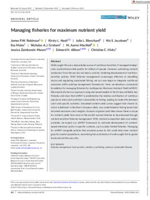 Managing fisheries for maximum nutrient yield