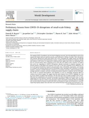 Preliminary lessons from COVID-19 disruptions of small-scale fishery supply chains