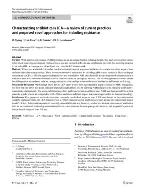 Characterizing antibiotics in LCA—a review of current practices and proposed novel approaches for including resistance