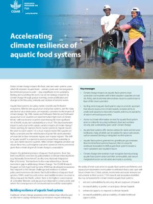 Accelerating climate resilience of aquatic food systems