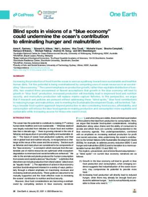 Blind spots in visions of a ‘‘blue economy’’ could undermine the ocean’s contribution to eliminating hunger and malnutrition