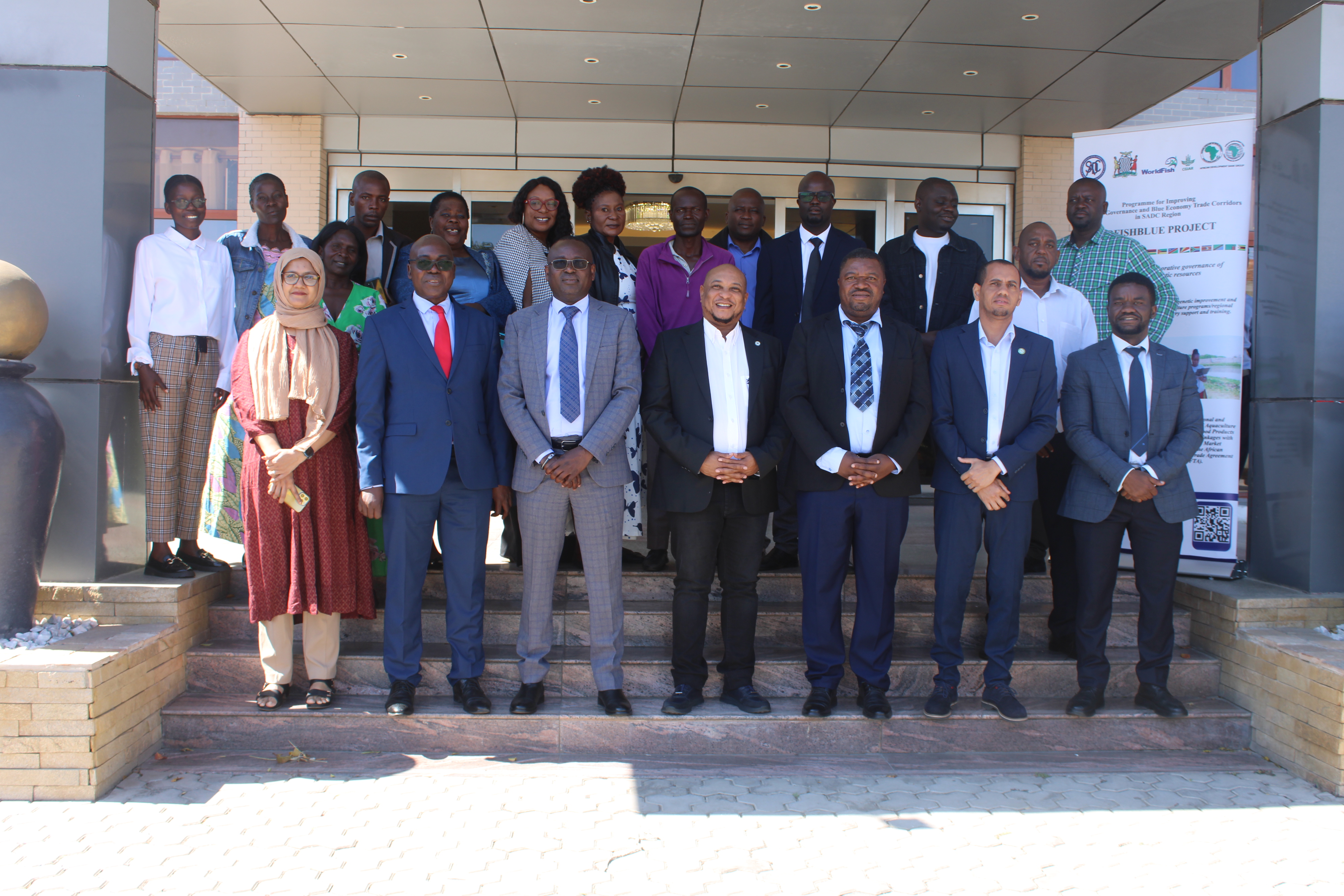Participants at the Zambia launch of the Digital Fisheries Information System, advancing climate-smart fisheries and aquaculture.