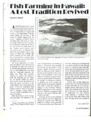 Fish farming in Hawaii: a lost tradition revived