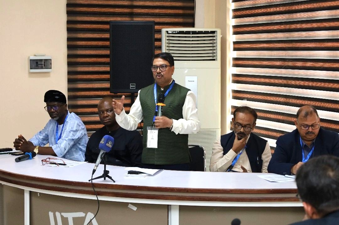 Dr. J.K. Jena of ICAR shares India’s aquaculture success story during the Knowledge Exchange Workshop in Ibadan.