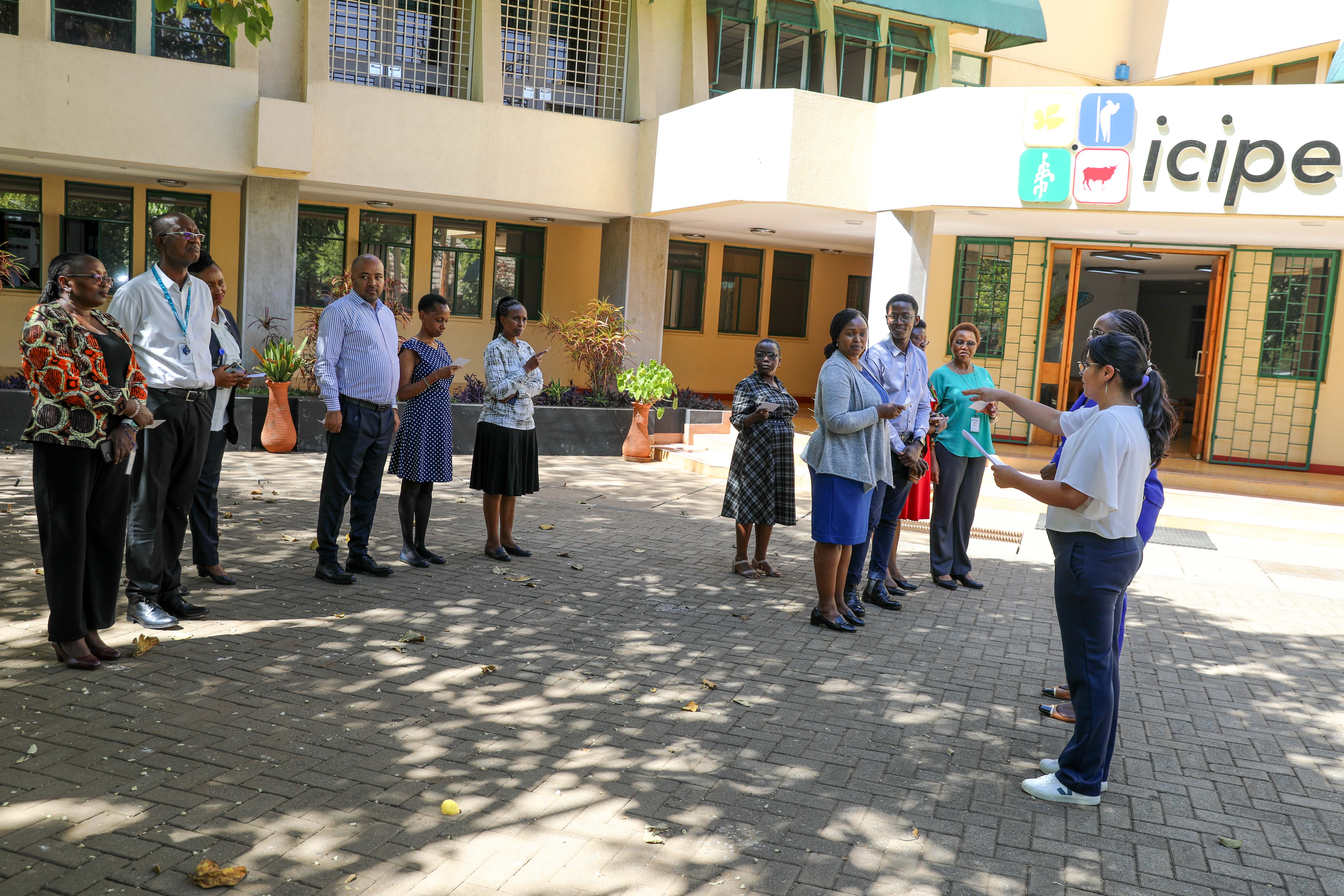 Participants take part in a “Power Walk” to explore how social identities shape access and opportunity in agrifood systems. Photo: WorldFish