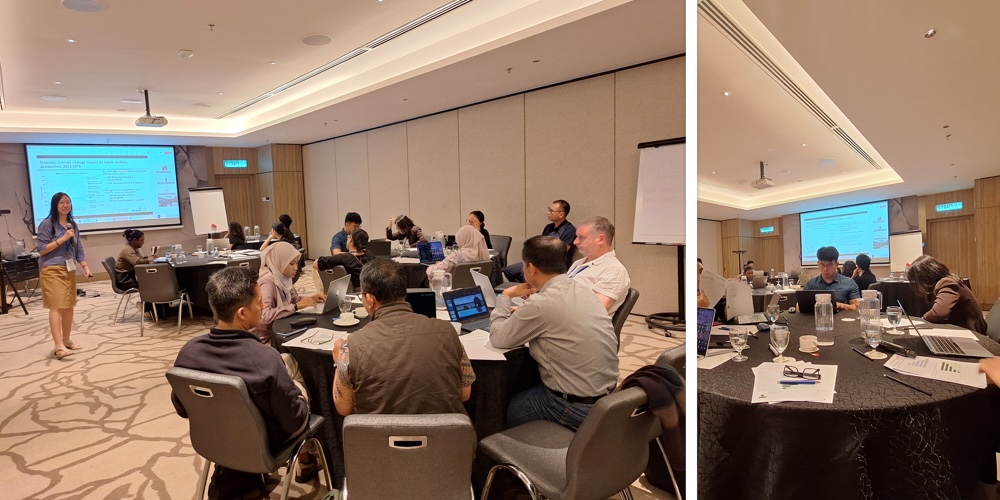 Malaysian, Vietnamese and Indonesian partners at the foresight modelling workshop in Penang, reviewing projections and climate impacts on the mollusc economy.