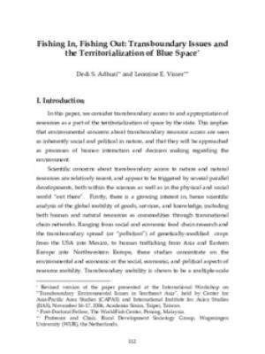 Fishing in, fishing out: transboundary issues and the territorialization of blue space