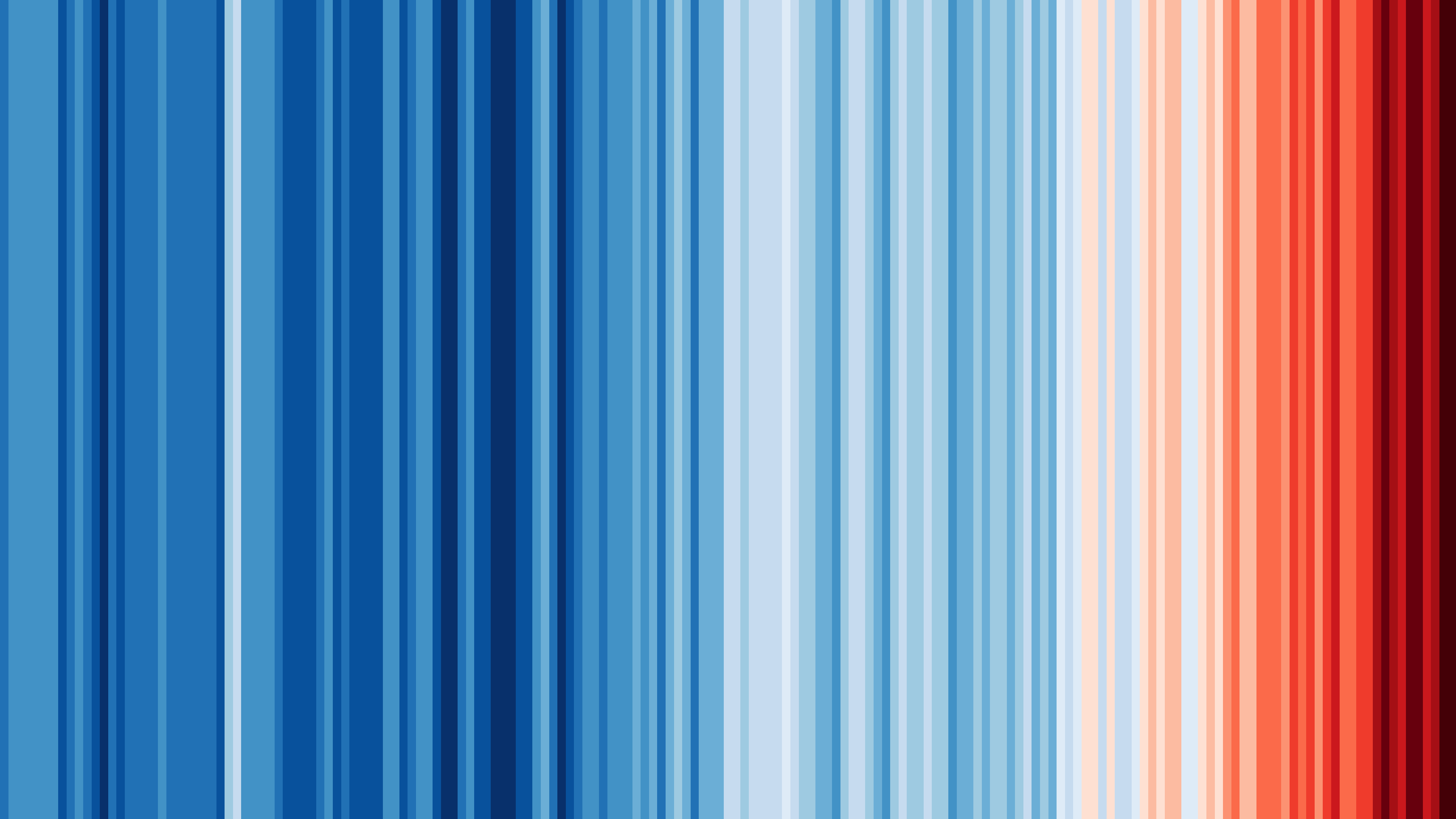The Warming Stripes, designed by climate scientist Ed Hawkins (University of Reading), turn more than a century of temperature data into a single, striking image.